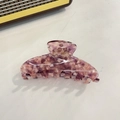 Detailed view of the large acetate hair claw clip featuring purple mermaid stone texture - Strawberry Juice Texture / Large