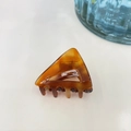 Pince à cheveux triangle évidée en acétate avec motif écaille de tortue élégante - Gelée Brune (Mini Pince Triangle)