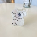 Pince à cheveux koala en acrylique mignon avec texture marbrée crème pour femme - Koala Blanc - Petit