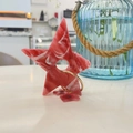 Haarklammer in Sternform aus Acryl mit rot-weißer Marmorstruktur und goldenem Ring - Rosa Stern Haarklammer (Ca. 9cm)