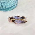 Detailansicht der Haarspange aus Acetat mit lila Marmormuster und goldenem Metallclip - Lila Kaffee Unregelmäßiger Ausgehöhlter Entenschnabelclip (ca. 6.8cm)