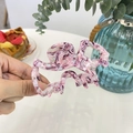 Haarklammer aus Acetat mit rosa und violettem Marmormuster im niedlichen Oktopus-Design - Erdbeermilch Hund (Ca. 8.3cm)
