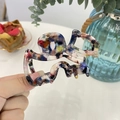 Künstlerische Haarklammer aus Acetat mit buntem abstraktem Marmormuster im Ölgemälde-Stil - Lila Blau Traum Hund (Ca. 8.3cm)