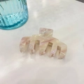 Elegant large marble pink acetate hair claw clip for women's hair styling accessories - Pink Iridescent / Approx 10.5cm