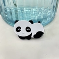 Cute panda acetate hair clip with glossy finish for women in y2k dopamine style - Tuan Tuan Panda Duckbill Clip