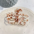 Detail of acetate butterfly hair claw clip with tortoiseshell pattern on marble surface - Brown White Agate (Approx 8.5cm)
