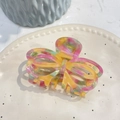 Elegant butterfly hair claw clip with colorful acetate marble pattern for stylish styling - Rose Orange Flower (Approx 8.5cm)