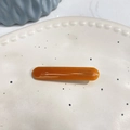 Barrette élégante en acétate ambré avec inscription dorée France Handmade faite à la main - Pince À Bec De Canard Droite / Orange Gelée