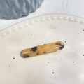 Detail of tortoiseshell acetate hair clip with gold France Handmade lettering - Straight Duckbill Clip / Light Tortoiseshell