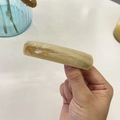 Barrette à ressort élégante en acétate marbré ambre avec détail de logo doré - Pince à Ressort (Env. 9,5 cm) / Style Crème (Texture Ambre)