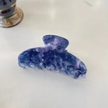 Elegant blue marble acetate hair claw clip with pearlescent mermaid finish for women - Azure Blue Shell Marble / 10.5cm