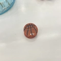 Pinza para el pelo con forma de baloncesto hecha de acetato con acabado brillante naranja - 2cm / Baloncesto