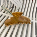 Large tortoiseshell acetate hair claw clip with elegant marble pattern for women - Large (10.5cm) / Khaki Wood Grain Texture