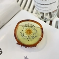 Pinza per capelli creativa a forma di kiwi in acetato verde con dettagli strass - Kiwi