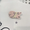 Barrette chiot rose mignon en acétate avec ruban jaune pour coiffure de fille - Pull Beige Chien Rose