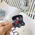 Détail d'une mini pince à cheveux monstre Y2K avec œil de dessin animé et étoiles - Moyen (Env. 5cm) / Petit Monstre Noir