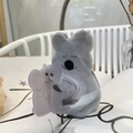 Süße Koala-Haarklammer aus Acetat mit Marmor-Textur für Damen modisches Haar-Accessoire - Umarmender Grauer Koala / 9cm / Grau