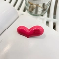 Pinza para el pelo rosa con forma de corazón y texto Barrette La France sobre soporte - Corazón Engrosado (Aprox. 3.9cm) / Rosa