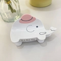 Pinza para el pelo de elefante blanco de acetato con sombrero rosa y motivo de corazón - Aproximadamente 9 cm / Elefante blanco con sombrero rosa