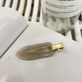 Sparkling champagne glitter hair clip with gold metal base for sweet Korean style - Champagne