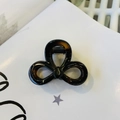 Elegant dark tortoiseshell resin hair claw clip with triple loop bow design for women - Bright Light Tortoiseshell - Butterfly Buckle Small Bow