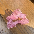 Pink marble acetate star hair claw clip with geometric pattern for women's hairstyle - Hollow Pentagram Claw / Pink Mermaid