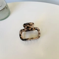 Eleganter quadratischer Haarklammer aus Acetat mit Schildpattmuster und Textur für Damen - Kleine Größe (ca. 5cm) / Helles Schildpatt