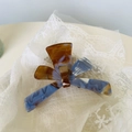 Eleganter Haarklammer mit Marmor-Bogen-Design aus Acetat auf feiner weißer Spitze - Schleife Haarklammer (cszj22-0001) / Blueberry Milk Jelly