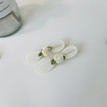 Fermagli per capelli in acetato con resina crema, glitter e rose gialle, set di 2 - Rosa Bianca Chiaro di Luna