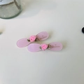 Fermagli per capelli a fiore in acetato rosa con glitter e rose fatte a mano - Rosa Rosa Dolce Primo Amore