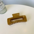 Grande molletta per capelli quadrata minimalista con trama venata di legno elegante - Stile Quadrato Venatura Legno