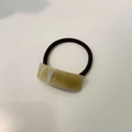 Elegante elastico per capelli con decorazione in acetato verde fatto a mano - Elastico Curvo / Cachi