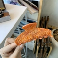 Grande pince à cheveux en acétate avec motifs marbrés orange et crème élégants - Grand (10.5cm) / Marbre Orange Nuage