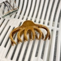 Pinza per capelli a polpo in resina ambrata con venature del legno per styling elegante - Stile Polpo Venatura Legno