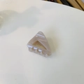 Pince à cheveux triangle minimaliste en acétate crème avec finition nacrée élégante - Rose Nude Clair (Env. 4.3cm)