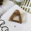 Minimalist triangle hollow hair claw clip in coffee brown with a glossy finish - Approx 6cm / Transparent Brown