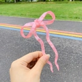 Bastoncino per capelli in acetato rosa marmorizzato con fiocco per acconciature - Rosa Cipria (Circa 15cm)