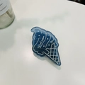 Sparkly dark blue ice cream shaped acetate hair claw clip with glitter for women - Blue Glitter Ice Cream Grab Clip
