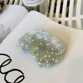 Pinza para el pelo linda de acetato azul en forma de concha a lunares para mujer - Gris Multicolor (8.5cm)