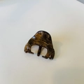 Pinza para el pelo estilo francés de carey con letras doradas de Barrettes La France - Pinza Irregular de Cinco Dientes / Marrón