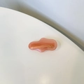 Irregular fluid peach amber hair clip with golden metal duckbill clamp and sunshine engraving - Clear Pink