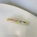 Elegante fermaglio ovale con trama marmorizzata in resina rosa e verde e fibbia in metallo argento - Marmo Verde Rosa