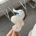 Molletta per capelli a forma di cavalluccio marino bianco cangiante in acetato - Molletta Cavalluccio Marino Bianco