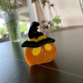 Pinza per capelli di Halloween a forma di zucca con cappello da strega in acetato - Zucca con Cappello da Strega