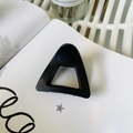 Matte black hollow triangle hair claw clip for high ponytail styling and daily use - Approx 6cm / Matte Black