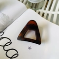 Minimalist amber brown triangle hair claw clip with cutout design in a modern still life set - Approx 6cm / Matte Red Brown