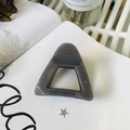 Minimalist triangular hair claw clip in translucent dark grey resin for high ponytail - Approx 6cm / Light Silver Grey
