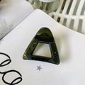 Minimalist dark green triangle hollow hair claw clip made of translucent resin for women - Approx 6cm / Translucent Grey Green