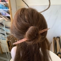 Pink marble pattern acetate hair stick for elegant hair bun styling and updos - Apricot Pink Colorful