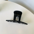 Glänzende schwarze Haarklammer aus Acetat mit goldener France Handmade Gravur - Schwarz